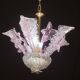 Charming Vintage Pink Flowers Murano Chandelier, 1970