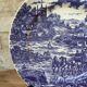 Old blue country scene plate
