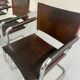 Lot 8 chaises tubulaires cuir métal design bauhaus années 70 vintage