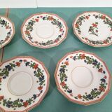 Set of 8 ancient porcelain saucers from Limoges a. Lanternier - cie