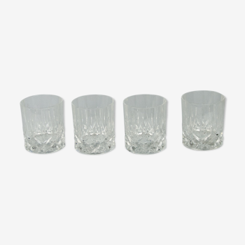 Set de 4 verres à whisky en cristal taillé