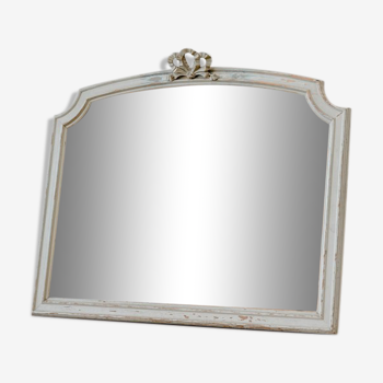 Miroir ancien ornementé gris, 77x94 cm