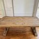 Antique solid oak farmhouse table with star legs - length 200 cm