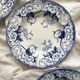 Three Flora ironstone soup plates, Creil and Montereau, late 19th century