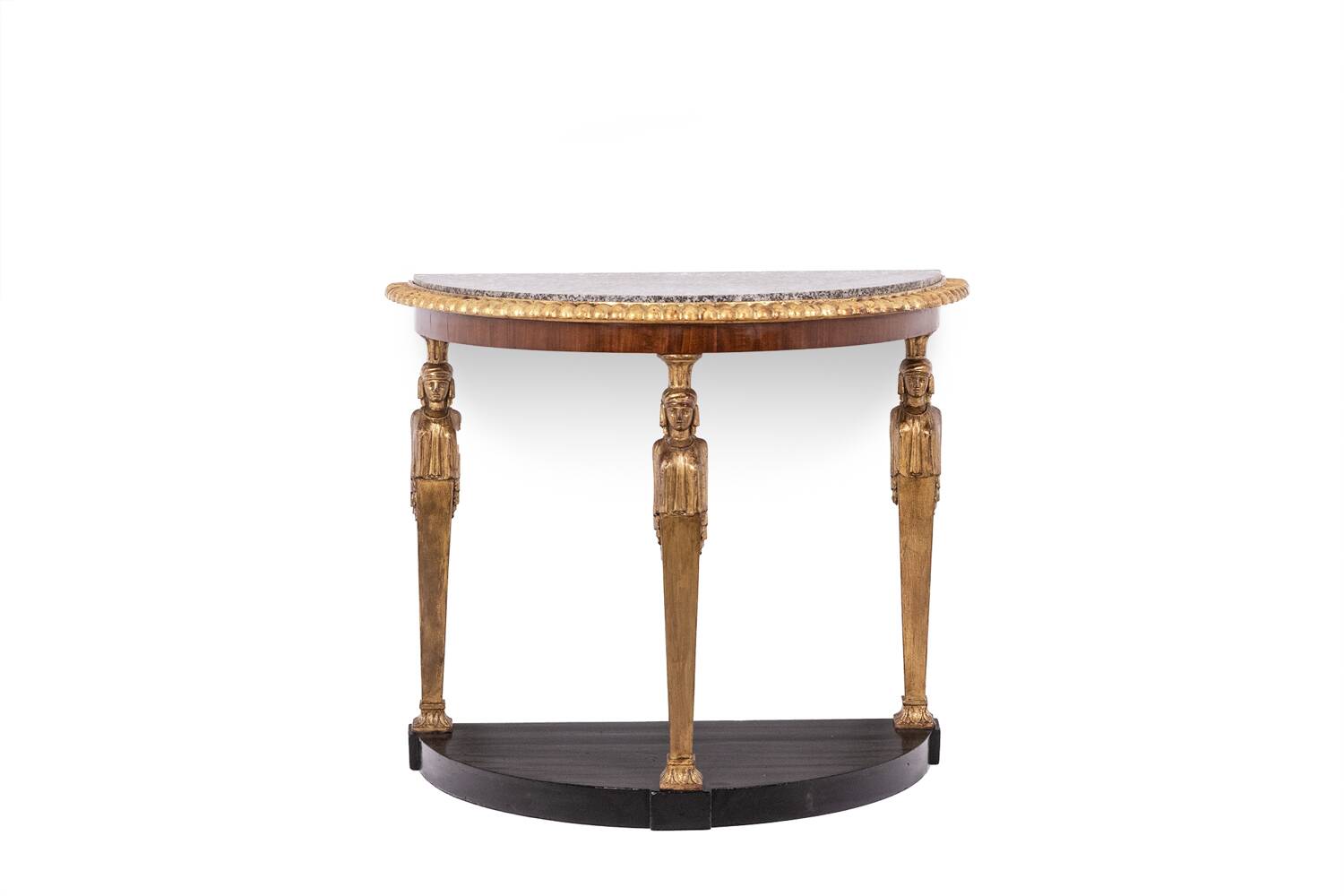 Empire style console with caryatid decoration. Circa 1880.
