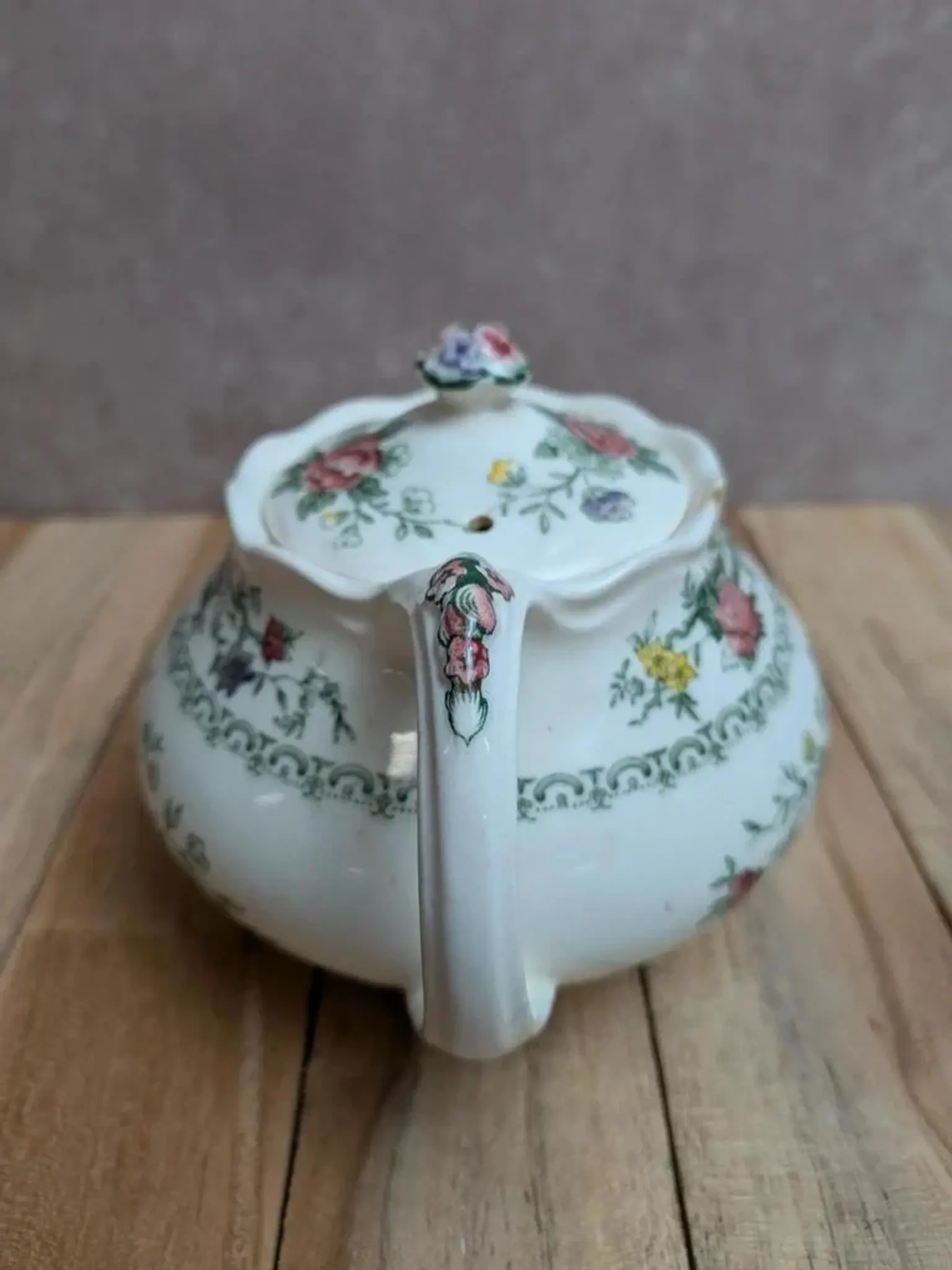 Vintage teapot and milk jug set Crown Ducal Chinese Garden – England