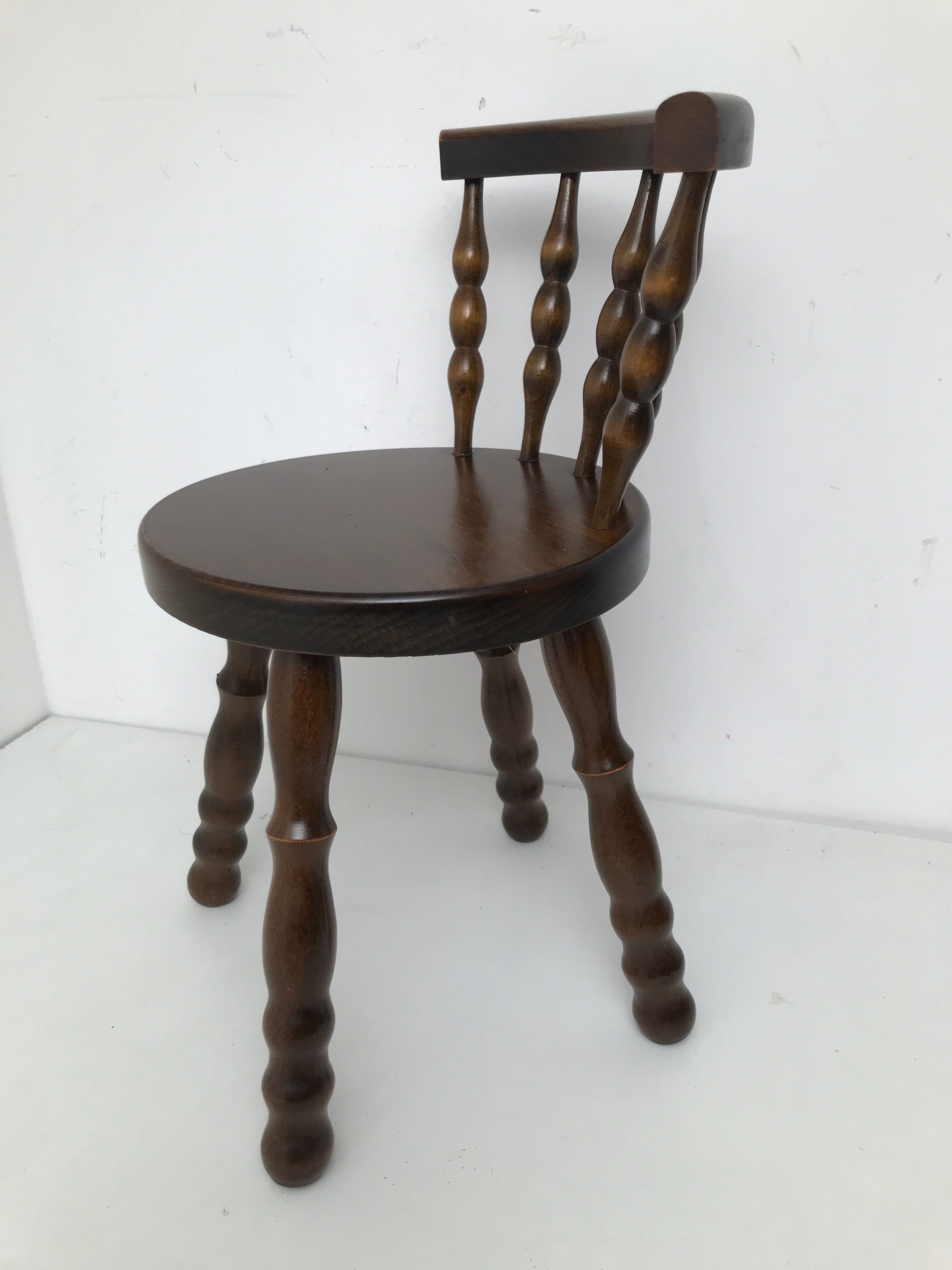 Old wooden child chair turned