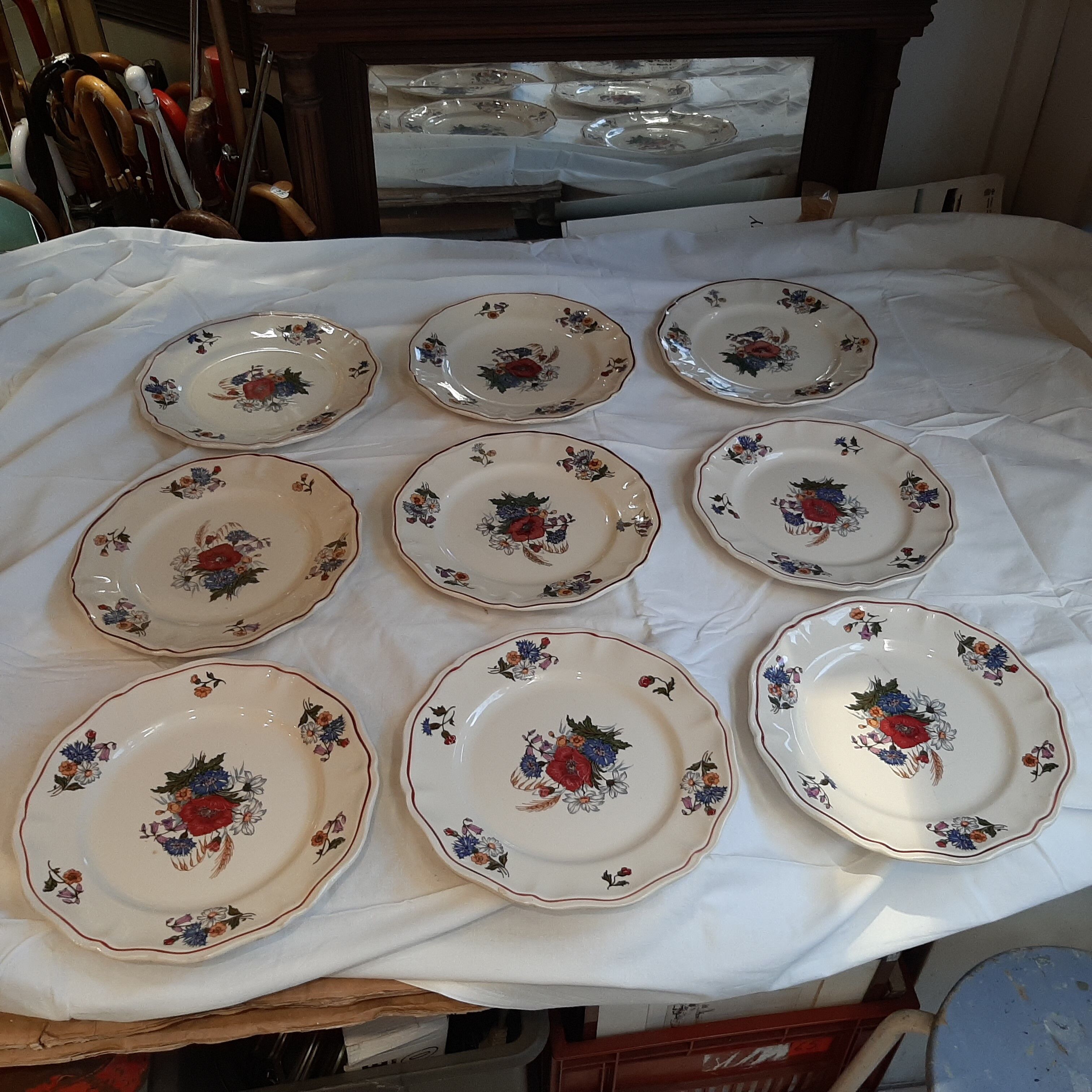 Lot of tableware Sarreguemines Areste