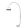 Vintage 20thc italian chrome arc floor lamp with opaline shade c.1970