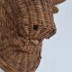 Vintage mid century wicker bull head sculpture