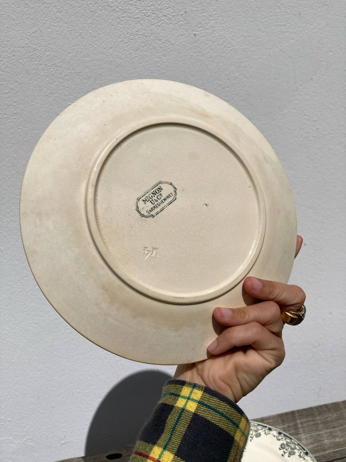 4 iron earth plates Mignon Sarreguemines