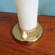 Pair of Mid-Century bedside lamps in brass and cream opaline, 1950.