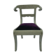 Chaise 1980 tete de belier metal velours violet vintage