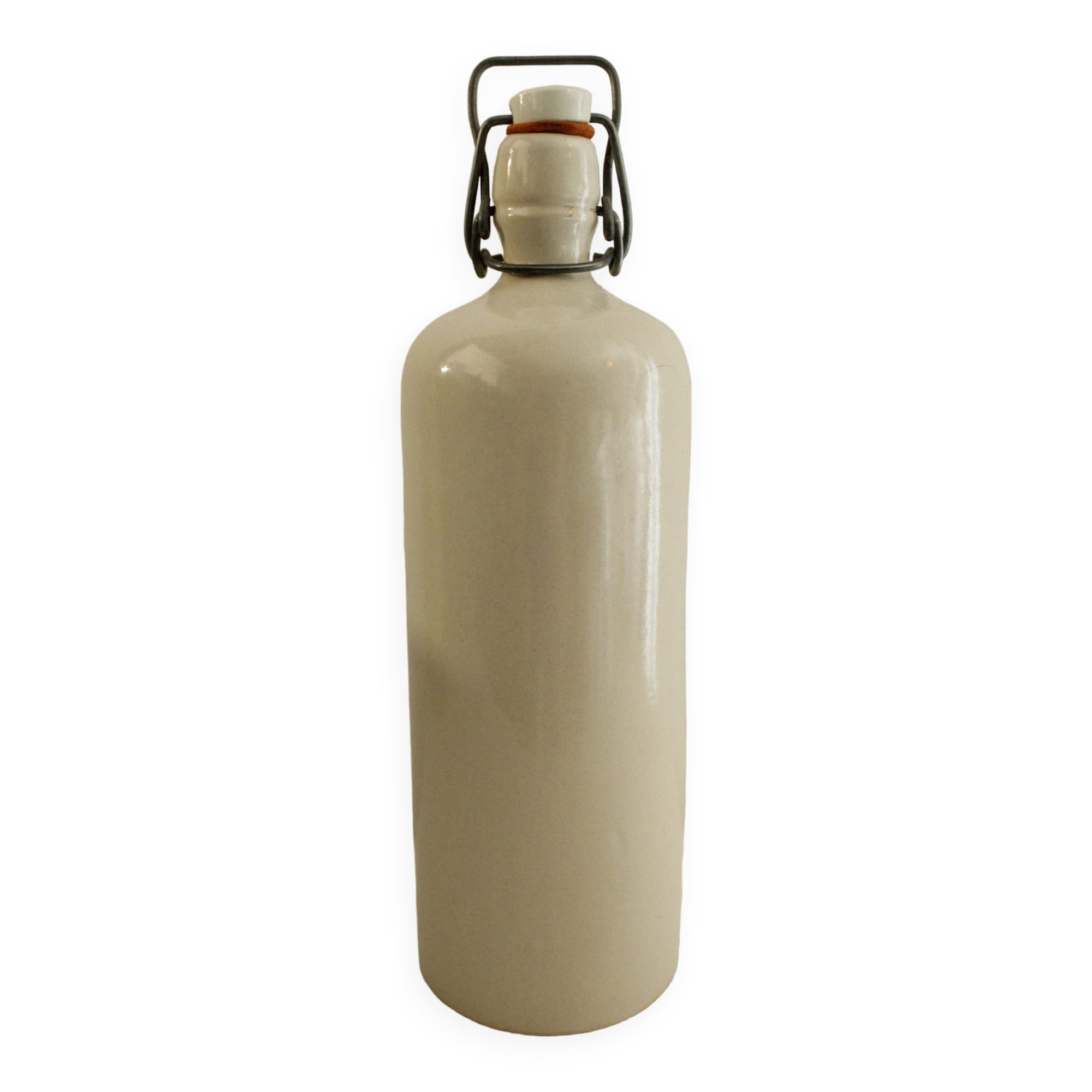 Glazed stoneware bottle - beige/cream
