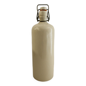 Glazed stoneware bottle - beige/cream