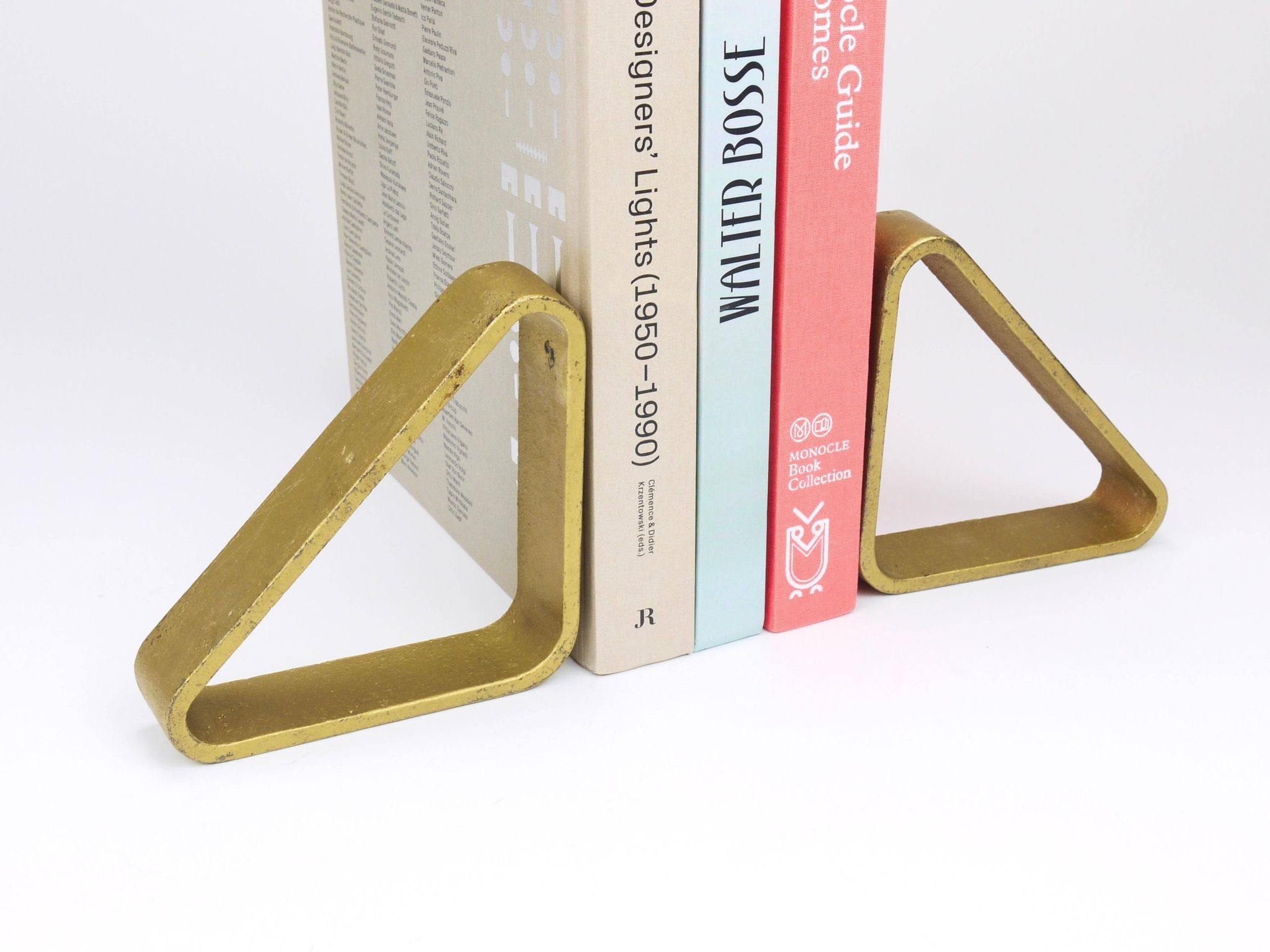Carl Aubock III Pair of Triangular Bookends in Gilded Iron 5443, Vienna/Austria, 1970s
