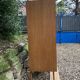 Vintage rattan chest of drawers with splayed legs from the 1950s.