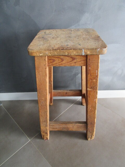Antique wooden workshop stool