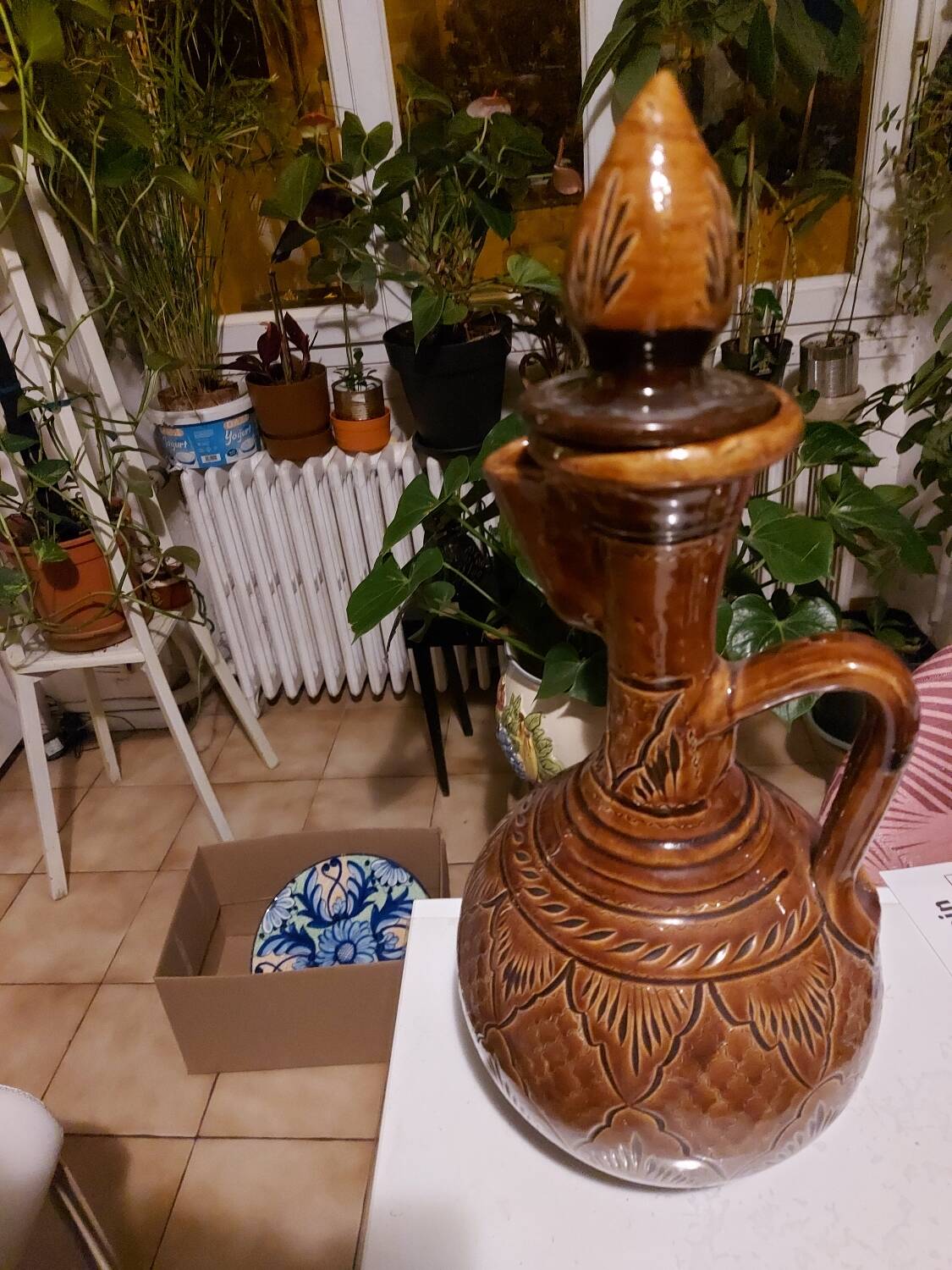 Ceramic carafe and glasses