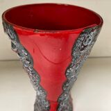 Red vintage ceramic vase