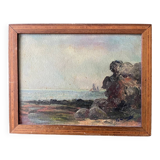 Animated marine painting of a boat at the end of the 19th century and the beginning of the 20th century