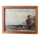 Animated marine painting of a boat at the end of the 19th century and the beginning of the 20th century