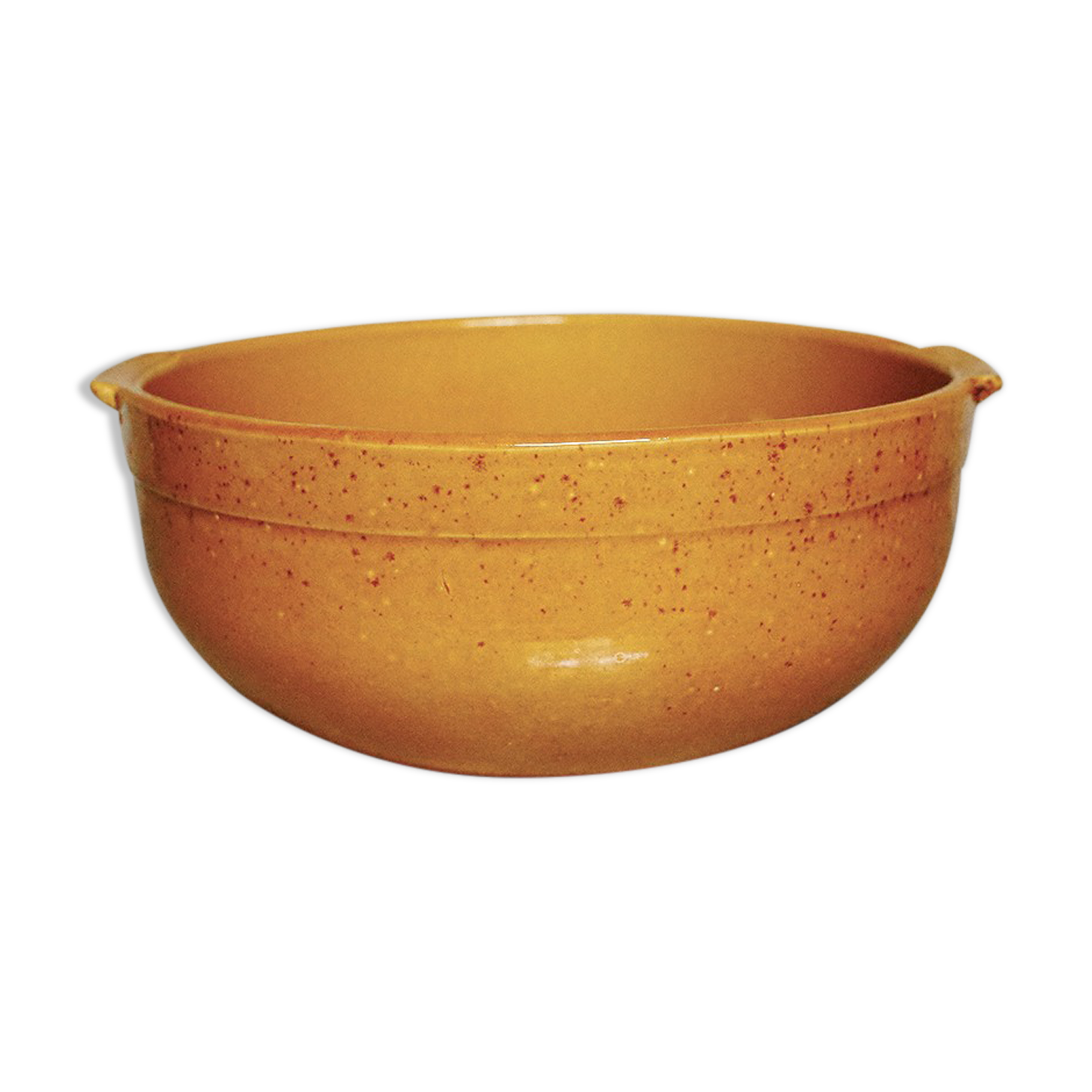 Salad bowl in glazed ochre sandstone