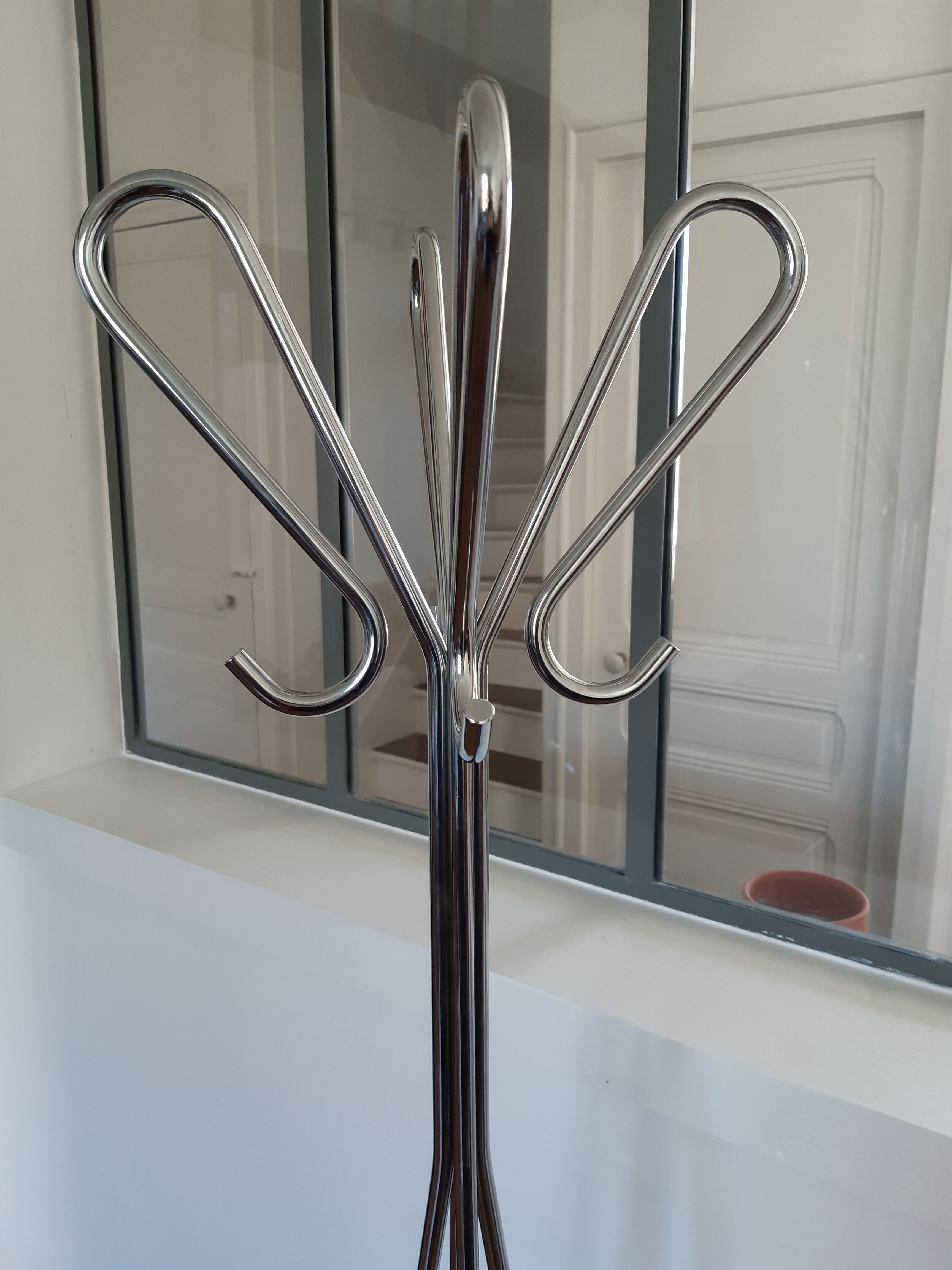 Vintage chrome coat rack