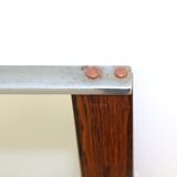 Miroir en palissandre et métal, suède, 1960, 80cm x 80cm