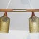 Scandinavian glass and teak pendant lamp 1960