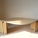 Travertin teardrop shaped coffee table, italy 1970