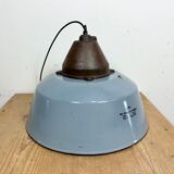 Industrial Grey Enamel and Cast Iron Pendant Light, 1960s