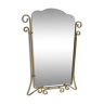Vintage faceted mirror in aluminum frame 67x54cm