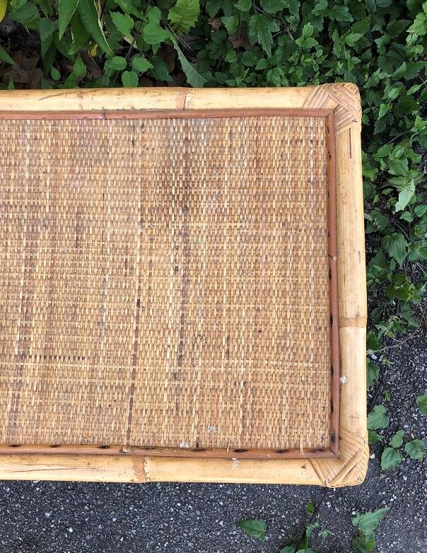 Vintage coffee table in bamboo and rattan