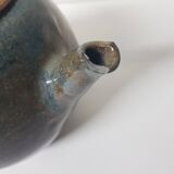 Teapot + 6 ceramic cups signed LC (Signature to be identified)