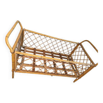 Vintage rattan and wicker bed