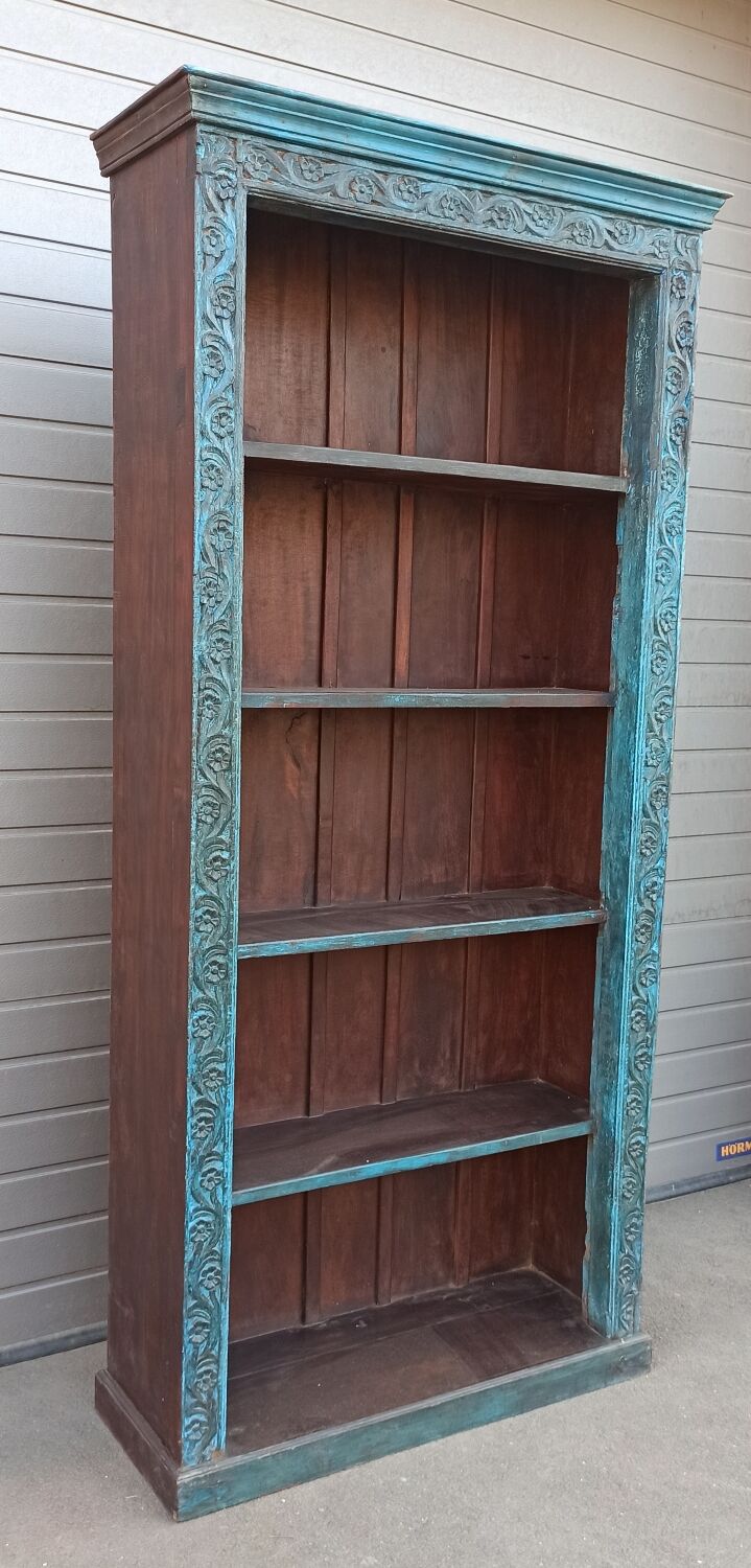 Very large old wooden bookcase