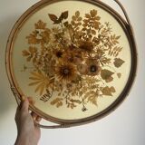 Rattan top and inclusion of dried flowers