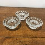 3 crystal candle holders