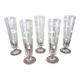 Set of 5 floral champagne glasses