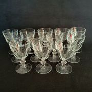 12 glasses of wine / port crystal facets Cristal D'Arques Rambouillet