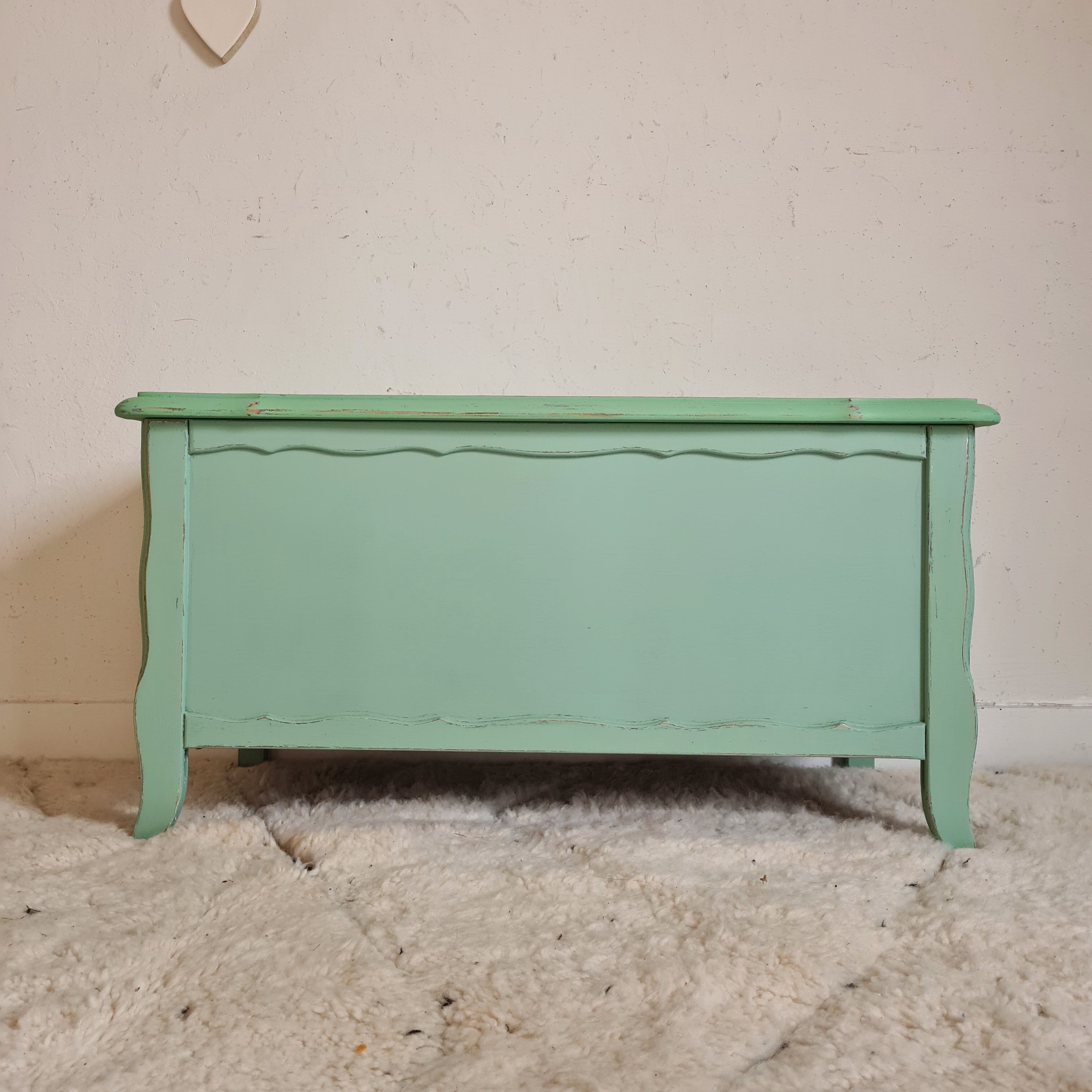 Old toy chest renovated green