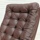 Vintage danish swivel leather armchair 1970s
