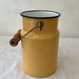 Vintage 1950 yellow enamelled milk pot