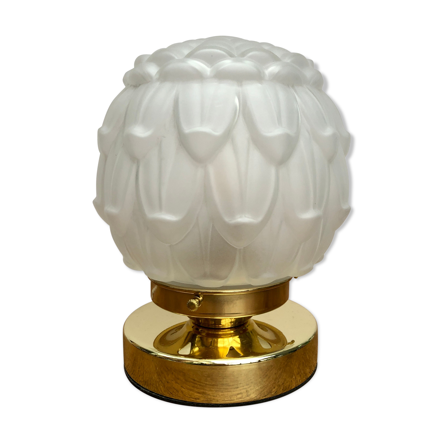 Vintage art deco globe table lamp in frosted glass