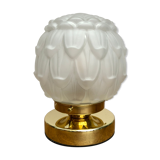 Vintage art deco globe table lamp in frosted glass