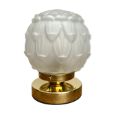 Vintage art deco globe table lamp in frosted glass