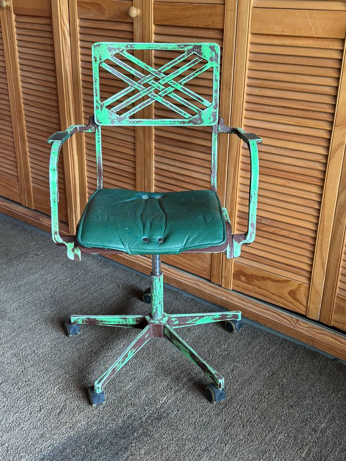 Metal and leather office chair