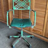 Metal and leather office chair