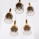 Hanging lamp brass waterfall and blown glass